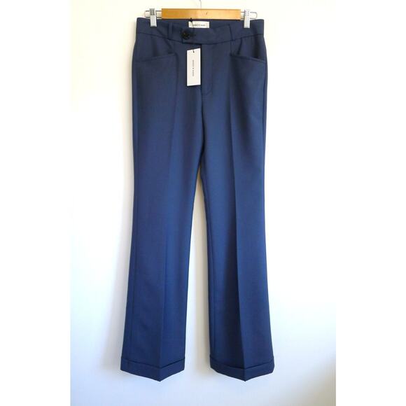 ERNEST W. BAKER ITALY Cuffed 70s Wool Trouser Pant Blue SSENSE 44 XS NWT $570 - Picture 3 of 13